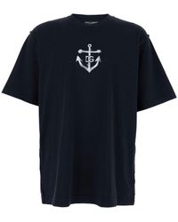 Dolce & Gabbana - T-Shirt With Ancora Dg Print - Lyst