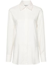 Golden Goose - Long-Sleeved Silk Shirt With Pearls - Lyst