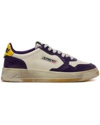 Autry - Autry  In White And Purple Leather With Worn Effect - Lyst