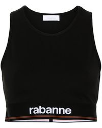 Rabanne - Sports Bra With Logo Band - Lyst
