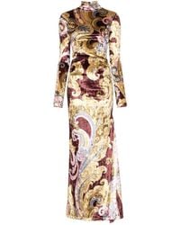 Etro - Printed Chenille Maxi Dress - Lyst