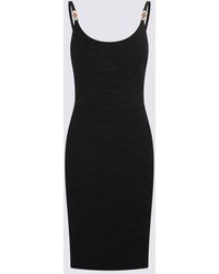 Versace - Black Viscose Stretch Cut Out Midi Dress - Lyst