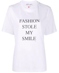 Victoria Beckham - Victoria Beckham Slogan Cotton T-shirt - Lyst
