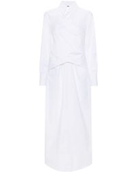 Fabiana Filippi - Crossed Detail Cotton Shirt Dress - Lyst