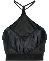 Versace - Tulle-panelled Crop Top - Lyst