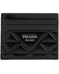 Prada - Leather Cardholder Smallleathergoods - Lyst
