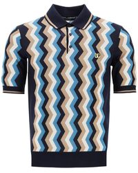 Dolce & Gabbana - Silk Polo Shirt With Zigzag In - Lyst