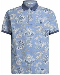 Etro - Cotton Polo Shirt With Decorative Pattern - Lyst