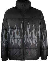 Vision Of Super - Down Jacket With Flame Motif - Lyst