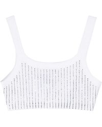 The Attico - Rhinestoned Cotton Crop Top - Lyst