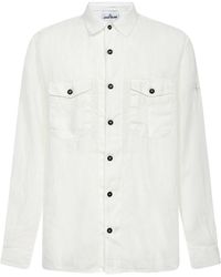 white stone island shirt