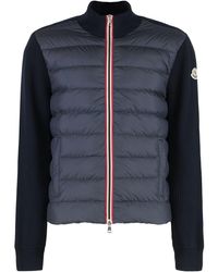 Moncler - Cardigan With Padded Front Panel - Lyst