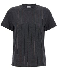 Brunello Cucinelli - Micro Sequin T-Shirt - Lyst
