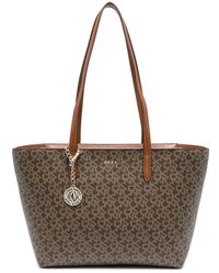 dkny silver tote bag