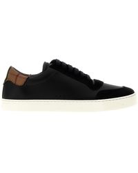 Burberry - Leather, Suede And Vintage Check Cotton Sneakers - Lyst