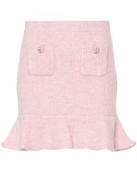 Self-Portrait - Fluffy Rib Knit Mini Skirt - Lyst