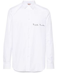 Paul Smith - Cotton Shirt With Embroidered Logo - Lyst