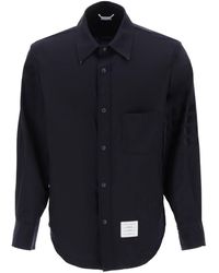Thom Browne - 4 Bar Shirt In Light Wool - Lyst