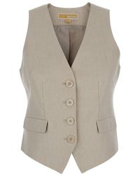 MICHAEL Michael Kors - Linen And Cotton Blend Vest - Lyst