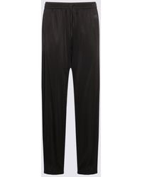MM6 by Maison Martin Margiela - Black Viscose And Cotton Blend Tailored Pants - Lyst