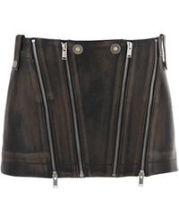 Dion Lee - Leather Biker Micro Skirt - Lyst