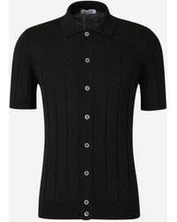 Gran Sasso - Ribbed Open Polo - Lyst