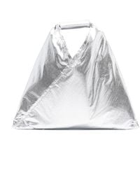 MM6 by Maison Martin Margiela - Silver Japanese Mini Metallic Tote Bag - Women's - Polyester/polyurethane/polyamide - Lyst