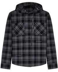 Off-White c/o Virgil Abloh - Off- Checked Flannel Hooded Shirt - Lyst