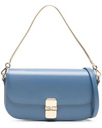 A.P.C. - Grace Chaine Leather Clutch Bag - Lyst