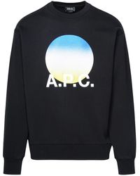 A.P.C. - Black Cotton Sweatshirt - Lyst
