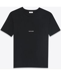 Saint Laurent - Logo Crewneck T-shirt - Lyst