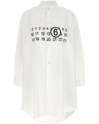MM6 by Maison Martin Margiela - Shirt Dress With Numeric Logo - Lyst
