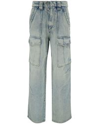 Isabel Marant - 'Heilani' Light Cargo Jeans With Logo Patch - Lyst