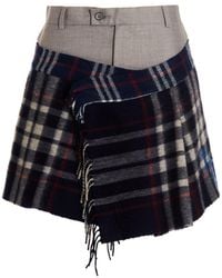 1/OFF - 'Check Scarf Reworked' Skirt - Lyst