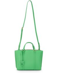Pinko - Carrie Small Leather Bag With Logo Plaque - Lyst
