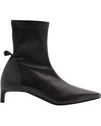 Courreges - Scuba Stretch Leather Ankle Boots Shoes - Lyst