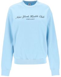 Sporty & Rich - 'ny Health Club' Flocked Sweatshirt - Lyst