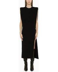 Sportmax - Long Black Wool Dress - Lyst