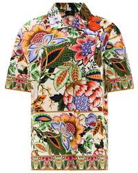 Etro - Shirt With Bouquet Print - Lyst