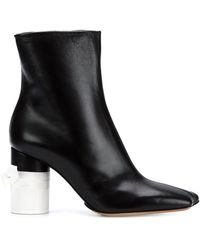 Maison Margiela - Leather Boot Black/white - Lyst