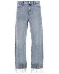 Karl Lagerfeld - Rhinestone Fringed Jeans Blue - Lyst