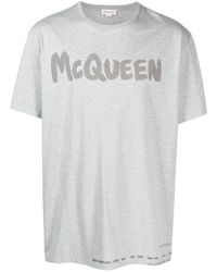 Alexander McQueen - Graffiti Organic Cotton T-shirt - Lyst