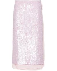 P.A.R.O.S.H. - P.A.R.O..H. Sequin-Embellished Midi Skirt - Lyst