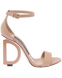 Dolce & Gabbana Woman's Powder Pink Nappa Leather Sandals - Multicolour