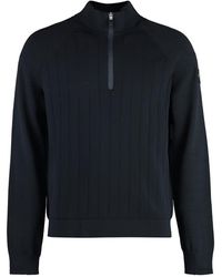 BOSS - Cotton Blend Turtleneck Sweater - Lyst