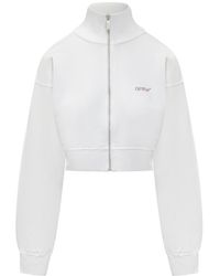 Off-White c/o Virgil Abloh - Crop Sweatshirt With Logo And Arrow Print - Lyst