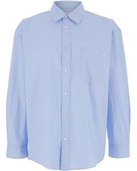 DUNST - Light Shirt With Patch Pocket On The Front And Embroidered Logo - Lyst
