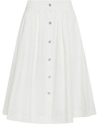 Moschino - Cotton Poplin Midi Circle Skirt With Buttons - Lyst