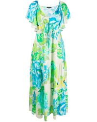 Seventy Floral-print V-neck Midi Dress - Green