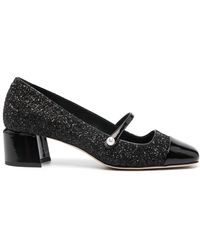 Jimmy Choo - Elisa 45 Glittered Leather Pumps - Lyst